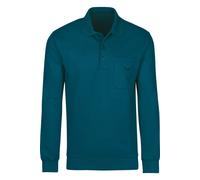 TRIGEMA Classic Fit Longsleeve Poloshirt petrol, Einfarbig
