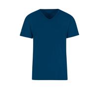 TRIGEMA Classic Fit T-Shirt V-Ausschnitt saphir, Einfarbig
