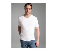 TRIGEMA Classic Fit T-Shirt V-Ausschnitt weiss, Einfarbig