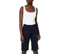 Jerseyhose TRIGEMA "TRIGEMA Bermuda aus Single-Jersey", Damen, Gr. 3XL, US-Größen, blau (navy), 100% Baumwolle, Hosen Jerseyhose (398351-XXXL) navy