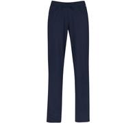 Jerseyhose TRIGEMA "TRIGEMA Hüfthose DELUXE Baumwolle", Damen, Gr. S, US-Größen, blau (navy), 100% Baumwolle, Basic, Hosen (21964531-S) navy