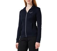 Sweatjacke TRIGEMA "TRIGEMA Jacke mit Kristallsteinen", Damen, Gr. XS, blau (navy), 95% Baumwolle, 5% Elasthan, Sweatjacken Sweatjacke (551665-XS) navy