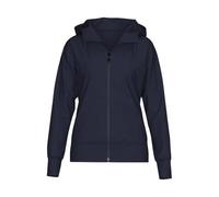 Sweatjacke TRIGEMA "TRIGEMA Kapuzenjacke", Damen, Gr. S, blau (navy), Sweatware, 50% Baumwolle, 50% Polyester, lang, ohne Ausschnitt, Sweatjacken Sweatjacke (364327-S) navy