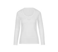 Trigema Damen Langarmshirt mit Swarovski Elements, Einfarbig, Gr. 46 (Herstellergröße: XL), weiß (weiß 001)