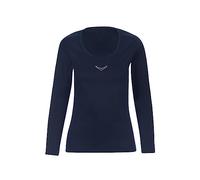 Trigema Damen Swarovski Kristallen 502511 Langarmshirt, Blau (Navy 046), 40 (Herstellergröße: M)