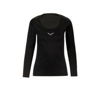 Trigema Damen Langarmshirt mit Swarovski Elements, Einfarbig, Gr. 34 (Herstellergröße: S), schwarz (schwarz 008)