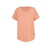 T-Shirt TRIGEMA "TRIGEMA Oversized T-Shirt mit V-Ausschnitt", Damen, Gr. L, beige (puder), Single Jersey, 100% Baumwolle, lang, V-Ausschnitt, Shirts T-Shirt (39383302-L) puder