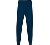 Schlafanzug TRIGEMA "TRIGEMA Schlafanzughose Bündchen", Damen, Gr. M, night, blau, Single Jersey, 100% Baumwolle, Homewear-Sets Schlafanzug (62156535-M) night, blau