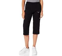 Jerseyhose TRIGEMA "TRIGEMA 3/4 Freizeithose", Damen, Gr. S, US-Größen, schwarz, 100% Baumwolle, Hosen (403672-S) schwarz