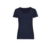 T-Shirt TRIGEMA "TRIGEMA Rundhalsshirt aus Viskose", Damen, Gr. XL, blau (navy), Single Jersey, 94% Viskose, 6% Elastan, Basic, lang, ohne Ausschnitt, Shirts T-Shirt (67194459-XL) navy