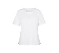 T-Shirt TRIGEMA "TRIGEMA T-Shirt DELUXE Baumwolle mit Kristallsteinen", Damen, Gr. XL, weiß, Single Jersey, 100% Baumwolle, Basic, lang, Rundhals, Shirts T-Shirt (758015-XL) weiß
