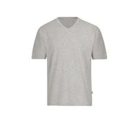 T-Shirt TRIGEMA "TRIGEMA V-Shirt DELUXE Baumwolle", Damen, Gr. S, grau (grau, melange), Single Jersey, 100% Baumwolle, Basic, lang, V-Ausschnitt, Shirts T-Shirt (73739501-S) grau, melange
