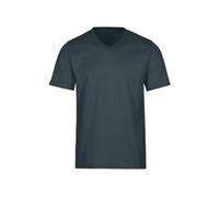 T-Shirt TRIGEMA "TRIGEMA V-Shirt DELUXE Baumwolle", Damen, Gr. M, grau (anthrazit), Single Jersey, 100% Baumwolle, Basic, lang, V-Ausschnitt, Shirts T-Shirt (56829447-M) anthrazit