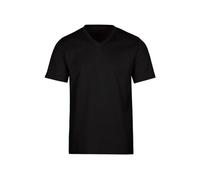 T-Shirt TRIGEMA "TRIGEMA V-Shirt DELUXE Baumwolle", Damen, Gr. S, schwarz, Single Jersey, 100% Baumwolle, Basic, lang, V-Ausschnitt, Shirts T-Shirt (30659044-S) schwarz