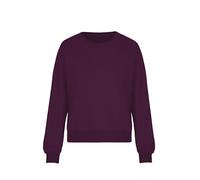 Sweatshirt TRIGEMA "TRIGEMA Dünnes Sweatshirt", Damen, Gr. XS, aubergine, 50% Baumwolle, 50% Polyester, Basic, Sweatshirts Sweatshirt (28473001-XS) aubergine