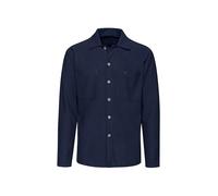 Blusenshirt TRIGEMA "TRIGEMA Hemdjacke/Overshirt", Herren, Gr. 3XL, blau (navy), 55% Polyester, 45% Baumwolle, Basic, Shirts Blusenshirt (43098818-XXXL) navy