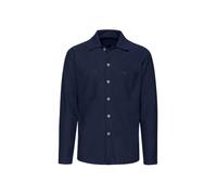 Blusenshirt TRIGEMA "TRIGEMA Hemdjacke/Overshirt", Herren, Gr. XXL, blau (navy), 55% Polyester, 45% Baumwolle, Basic, Shirts (43098818-XXL) navy