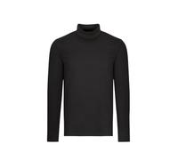 Longsleeve TRIGEMA "TRIGEMA Langarm Shirt mit Stehkragen", Herren, Gr. XXXL, schwarz, 100% Baumwolle, Basic, Langarm, Shirts (447838-XXXL) schwarz