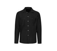 Blusenshirt TRIGEMA "TRIGEMA Hemdjacke/Overshirt", Herren, Gr. M, schwarz, 55% Polyester, 45% Baumwolle, Basic, Shirts (22298850-M) schwarz