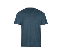 T-Shirt TRIGEMA "TRIGEMA V-Shirt DELUXE Baumwolle", Herren, Gr. XL, blau (jeans, melange), 100% Baumwolle, Basic, Kurzarm, Shirts (70295441-XL) jeans, melange