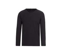 Strickfleece-Pullover TRIGEMA "TRIGEMA Fleece-Rundhalsshirt" Gr. S, schwarz, Herren, 100% Polyester, Pullover (440228-S) schwarz