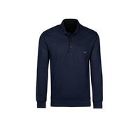 Trigema Herren Langarm Polo aus Sweat-Qualität,Navy,XXL