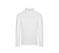 Longsleeve TRIGEMA "TRIGEMA Langarm Shirt mit Stehkragen", Herren, Gr. M, weiß, 100% Baumwolle, Basic, Shirts (447845-M) weiß