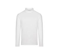 Longsleeve TRIGEMA "TRIGEMA Langarm Shirt mit Stehkragen", Herren, Gr. XL, weiß, 100% Baumwolle, Basic, Langarm, Shirts (447845-XL) weiß