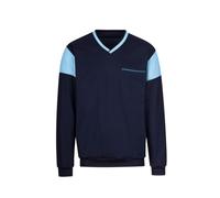 Schlafanzug TRIGEMA "TRIGEMA Modisches Schlafanzugoberteil mit Brusttasche", Herren, Gr. L, blau (navy), 100% Baumwolle, Basic, Homewear-Sets Schlafanzug (43786128-L) navy