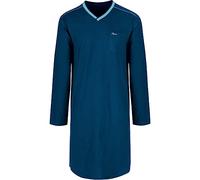 Pyjama TRIGEMA "TRIGEMA Herren-Nachthemd aus Biobaumwolle (kbA)", Herren, Gr. L, blau (saphir, c2c), 100% Baumwolle (Bio-Baumwolle kbA), Basic, Homewear-Sets (37845765-L) saphir, c2c