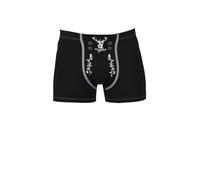 Boxer TRIGEMA "TRIGEMA Pants mit Hirsch", Herren, Gr. S, 1 Stk., schwarz, 95% Baumwolle, 5% Elastan, Unterhosen Unterhose Boxershort Unterwäsche (667548-S) schwarz