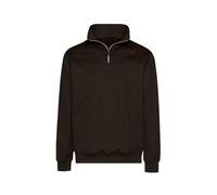 Sweatshirt TRIGEMA "TRIGEMA Sweatshirt mit Reißverschluss", Herren, Gr. M, schwarz, Sweatware, 70% Baumwolle, 30% Polyester, Basic, lang, ohne Ausschnitt, Sweatshirts Sweatshirt (536180-M) schwarz