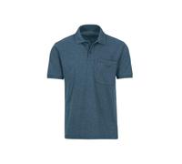 Poloshirt TRIGEMA "TRIGEMA Polohemd mit Brusttasche", Herren, Gr. XL, blau (jeans, melange), Piqué, 100% Baumwolle, Basic, normal, ohne Ausschnitt, Shirts (26432348-XL) jeans, melange