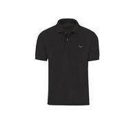 Poloshirt TRIGEMA "TRIGEMA Poloshirt DELUXE Piqué", Herren, Gr. XXL, schwarz, Piqué, 100% Baumwolle, Basic, lang, ohne Ausschnitt, Shirts (44429123-XXL) schwarz