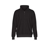 Sweatshirt TRIGEMA "TRIGEMA Troyer in Waffeloptik", Herren, Gr. XL, schwarz, 100% Baumwolle, Basic, Sweatshirts (89132829-XL) schwarz