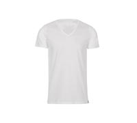 T-Shirt TRIGEMA "TRIGEMA V-Shirt Slim Fit", Herren, Gr. XL, weiß, Single Jersey, 100% Baumwolle, Basic, lang, V-Ausschnitt, Shirts T-Shirt (807442-XL) weiß
