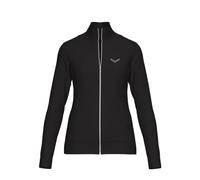 Sweatjacke TRIGEMA "TRIGEMA Jacke veredelt mit Kristallsteinen", Damen, Gr. XL, schwarz, Single Jersey, 95% Baumwolle, 5% Elastan, lang, ohne Ausschnitt, Sweatjacken Sweatjacke (87662263-XL) schwarz