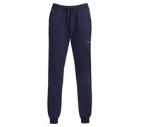 Sweathose TRIGEMA "TRIGEMA Jogginghose aus Biobaumwolle", Damen, Gr. S, US-Größen, blau (navy), 75% Baumwolle (Biobaumwolle kbA), 25% Baumwolle (recycelt), Basic, Hosen Sweathose (19407826-S) navy
