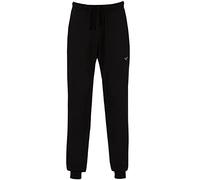 Sweathose TRIGEMA "TRIGEMA Jogginghose aus Biobaumwolle", Herren, Gr. 3XL, US-Größen, schwarz, 75% Baumwolle (Biobaumwolle kbA), 25% Baumwolle (recycelt), Basic, Hosen Sweathose (92923530-XXXL) schwar