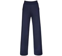 Jerseyhose TRIGEMA "TRIGEMA Jogginghose mit weitem Bein", Damen, Gr. XL, US-Größen, blau (navy), 70% Baumwolle, 30% Polyester, Hosen Jerseyhose (47431412-XL) navy