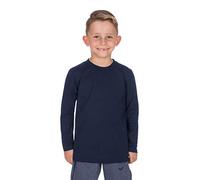 Trigema Jungen Aus 100% Baumwolle Langarmshirt, Blau (Navy 046), 128 EU