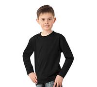 Trigema Jungen Aus 100% Baumwolle Langarmshirt, Schwarz (Schwarz 008), 140 EU