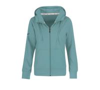 Sweatjacke TRIGEMA "TRIGEMA Kapuzenjacke", Damen, Gr. XXL, grün (seegras), Sweatware, 50% Baumwolle, 50% Polyester, lang, ohne Ausschnitt, Sweatjacken Sweatjacke (97903151-XXL) seegras