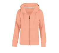 Sweatjacke TRIGEMA "TRIGEMA Kapuzenjacke", Damen, Gr. M, puder, Sweatware, 50% Baumwolle, 50% Polyester, lang, ohne Ausschnitt, Sweatjacken Sweatjacke (48895931-M) puder
