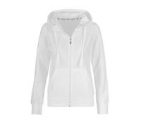 Sweatjacke TRIGEMA "TRIGEMA Kapuzenjacke", Damen, Gr. XXL, weiß, 50% Baumwolle, 50% Polyester, casual, Sweatjacken (10801155-XXL) weiß