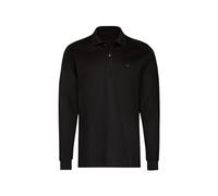 Poloshirt TRIGEMA "TRIGEMA Langarm Poloshirt mit Armbündchen", Herren, Gr. M, schwarz, 100% Baumwolle, Basic, Langarm, Shirts (11244126-M) schwarz