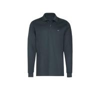 Poloshirt TRIGEMA "TRIGEMA Langarm Poloshirt mit Armbündchen", Herren, Gr. L, grau (anthrazit), 100% Baumwolle, Basic, Langarm, Shirts (60835651-L) anthrazit