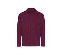 Poloshirt TRIGEMA "TRIGEMA Langarm Poloshirt ohne Knopfleiste in Waffeloptik", Herren, Gr. 3XL, sangria, 100% Baumwolle, Basic, Shirts (77438201-XXXL) sangria