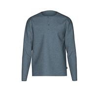 Longsleeve TRIGEMA "TRIGEMA Langarmshirt mit Knopfleiste", Herren, Gr. XXL, grau (steingrau, melange), 100% Baumwolle, Shirts (68345537-XXL) steingrau, melange