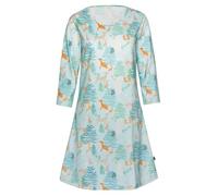 Nachthemd TRIGEMA "TRIGEMA Nachthemd mit Allover-Print", Damen, Gr. 3XL, US-Größen, blau (gletscher), 100% Baumwolle, Basic, Kleider (62024529-XXXL) gletscher